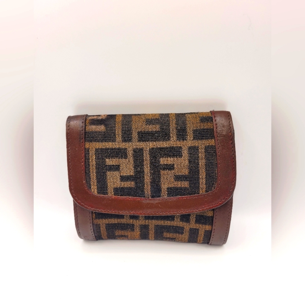 FENDI Wallet Zucca Canvas Brown